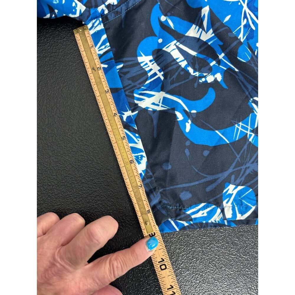 Speedo Men's Blue Hawaiian Floral Mesh Lined Swim Trunks W/Xtra Size L - Picture 7 of 8